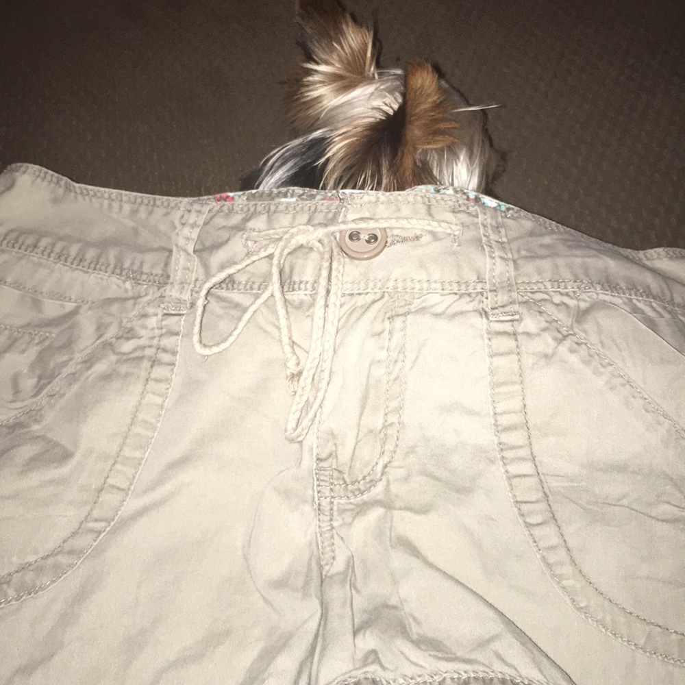 greenish shorts